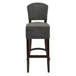 Hanoi Bar Chair in Dark Walnut with Shetland Smoke Seatpad - Image 2