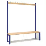 Single-Sided Island Seating with Mesh Tray Blue 1200mm