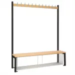 Single-Sided Island Seating with Mesh Tray Black 1500mm