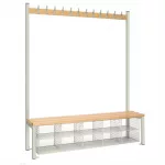 Single-Sided Island Seating with Mesh Basket Grey 1500mm