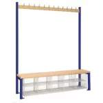 Single-Sided Island Seating with Mesh Basket Blue 1200mm