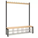 Single-Sided Island Seating with Mesh Basket Black 1500mm