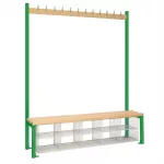 Single-Sided Island Seating with Mesh Basket Green 1200mm