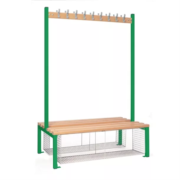 hr617_npi23.jpg Double-sided Island Seating with Mesh Tray Green 1200mm - Image 1