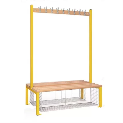 Double-sided Island Seating with Mesh Tray Yellow 1500mm
