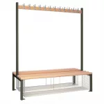 Double-sided Island Seating with Mesh Tray Dark Grey 1200mm