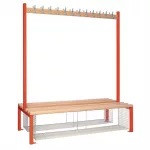 Double-sided Island Seating with Mesh Tray Red 1500mm