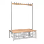 Double-Sided Island Seating with Mesh Basket Grey 1200mm