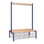 Double-Sided Island Seating with Mesh Basket Blue 1200mm