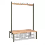 Double-Sided Island Seating with Mesh Basket Dark Grey 1200mm