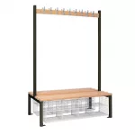 Double-Sided Island Seating with Mesh Basket Black 1500mm