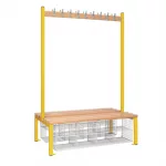 Double-Sided Island Seating with Mesh Basket Yellow 1500mm