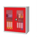 Large Mesh-Fronted Stock Control Cupboard Red