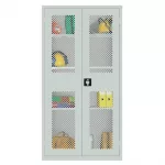 Small Mesh-Fronted Stock Control Cupboard Grey