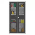Small Mesh-Fronted Stock Control Cupboard Dark Grey