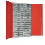 51 Tray High-Capacity Storage Cupboard - Red with Red Trays