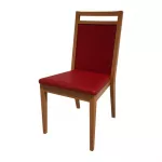 Bolero Bespoke Bia B Stacking Chair in Red/Oak