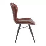 Lena Side Chair Claret Red leather (Pack of 2) - Image 3