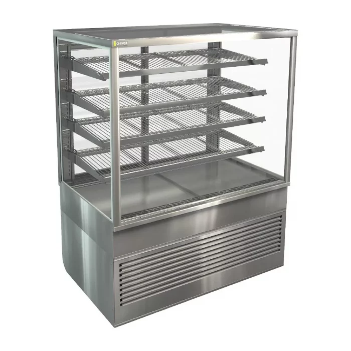 Cossiga Tower TTG Glass Front Tall Refrigerated Freestanding Serve Over w/Stainless Hinged Rear Door 1200mm - Image 1