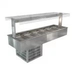 Cossiga Linear Series Drop-in Refrigerated Well w/Flat Top Sneeze Guard 2165mm