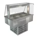 Cossiga Linear Series Drop-in Refrigerated Well w/Full Square Glass Gantry 1145mm