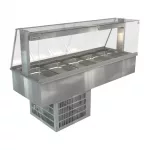 Cossiga Linear Series Drop-in Refrigerated Well w/Full Square Glass Gantry 1825mm