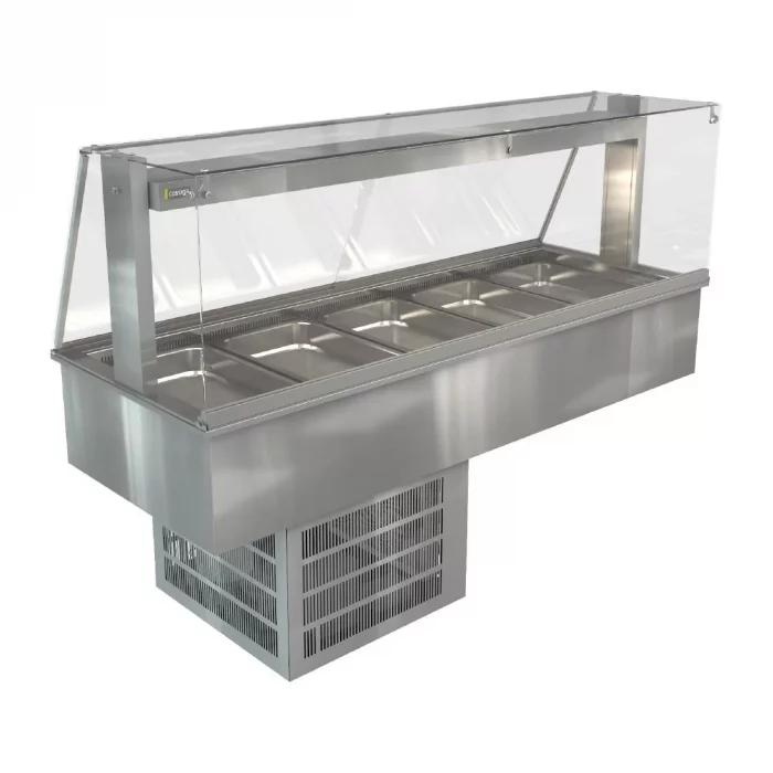 Cossiga Linear Series Drop-in Refrigerated Well w/Full Square Glass Gantry 1825mm - Image 1