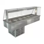 Cossiga Linear Series Drop-in Refrigerated Well w/Full Square Glass Gantry 2165mm