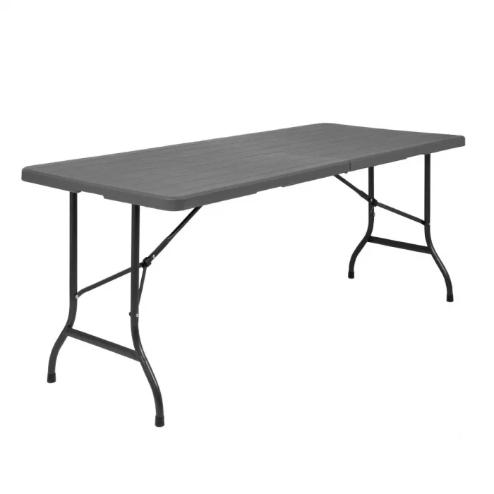 Bolero Wicker-Effect Rectangular Wicker Centre Folding Table 6ft - Image 1