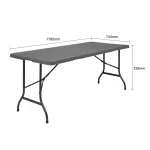 Bolero Wicker-Effect Rectangular Wicker Centre Folding Table 6ft - Image 5