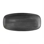 Churchill Stonecast Raw Black Chefs Oblong Plates 270 x 127mm (Pack of 12)