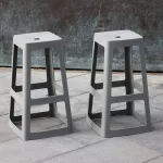Origin Base High Stool Mouse Grey 450x450x750mm (Pack of 2) - Image 5