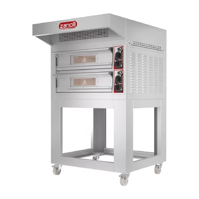 Zanolli EP70 4/MC Double Deck Electric Pizza Oven with Stand Single Phase - Image 1