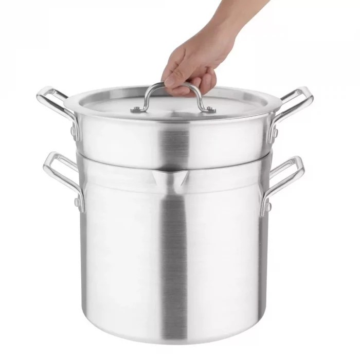 Vogue Aluminium Double Boiler Pan With Lid 28cm - Image 5