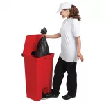 Rubbermaid Step-On Pedal Bin Red 87Ltr - Image 2