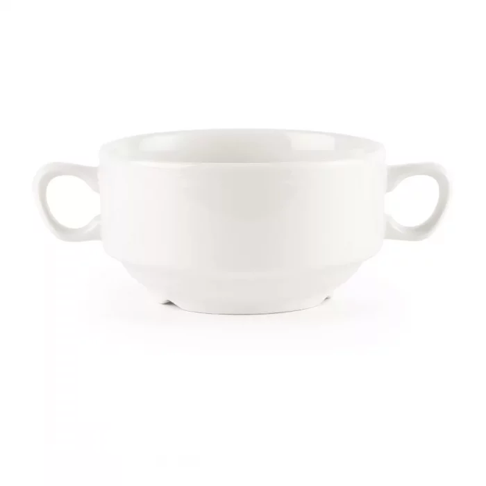 Churchill Whiteware Handled Soup Bowls 398ml (Pack of 24) - Image 1