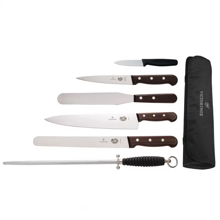 Victorinox 6 Piece Rosewood Knife Set with 25cm Chefs Knife with Wallet - Image 1