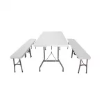 Special Offer Bolero PE Centre Folding Table 6ft with Two Folding Benches - Image 6