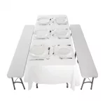Special Offer Bolero PE Centre Folding Table 6ft with Two Folding Benches - Image 5