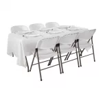 Special Offer Bolero PE Centre Folding Table 6ft with Six Folding Chairs - Image 5