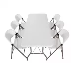 Special Offer Bolero PE Centre Folding Table 6ft with Six Folding Chairs - Image 6