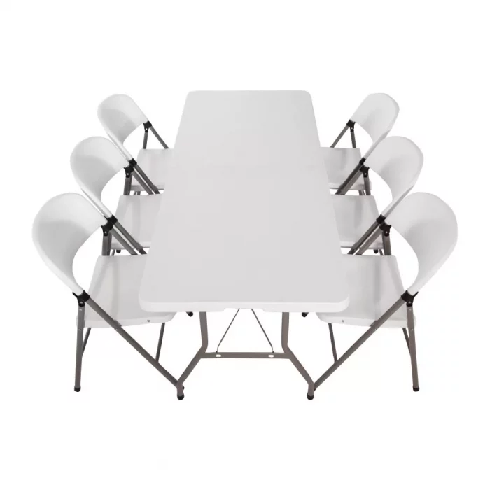Special Offer Bolero PE Centre Folding Table 6ft with Six Folding Chairs - Image 6