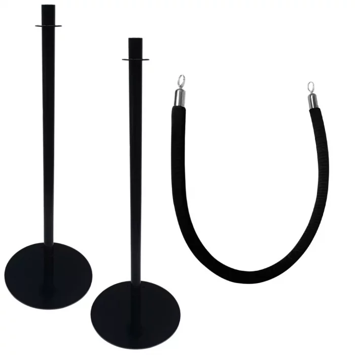 Special Offer Bolero 2.5m Black Barrier Rope and Barrier Posts - Image 1