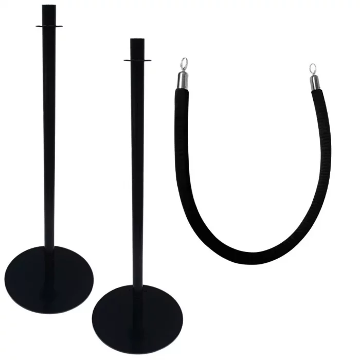 Special Offer Bolero 1.5m Black Barrier Rope and Barrier Posts - Image 1