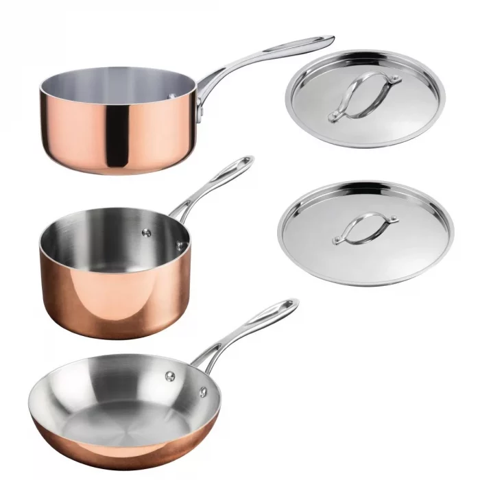 Vogue Cook Like A Pro 3-Piece Tri-Wall Copper Cookware Set - Image 1