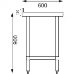 Vogue Stainless Steel Prep Table with Upstand 1800mm - Image 3