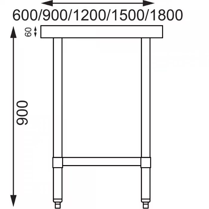 Vogue Stainless Steel Prep Table 900mm - Image 8