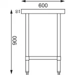 Vogue Stainless Steel Prep Table 900mm - Image 9