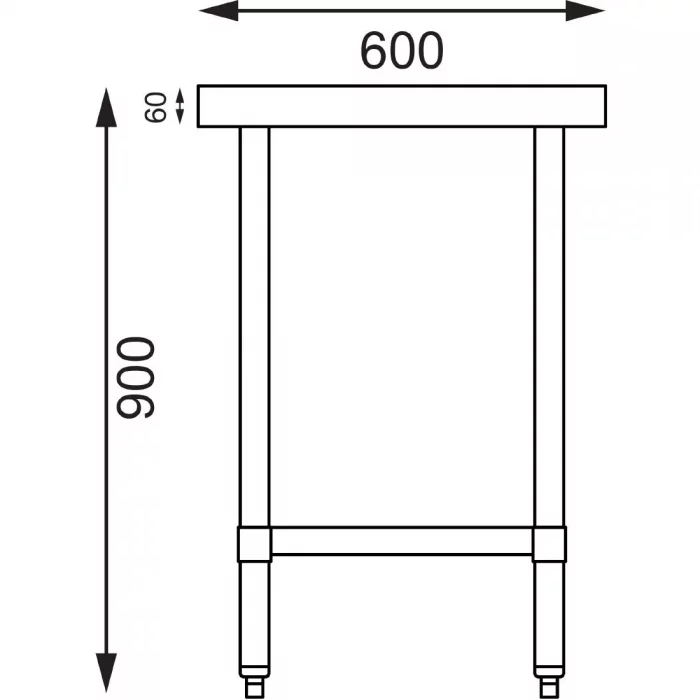 Vogue Stainless Steel Prep Table 900mm - Image 9