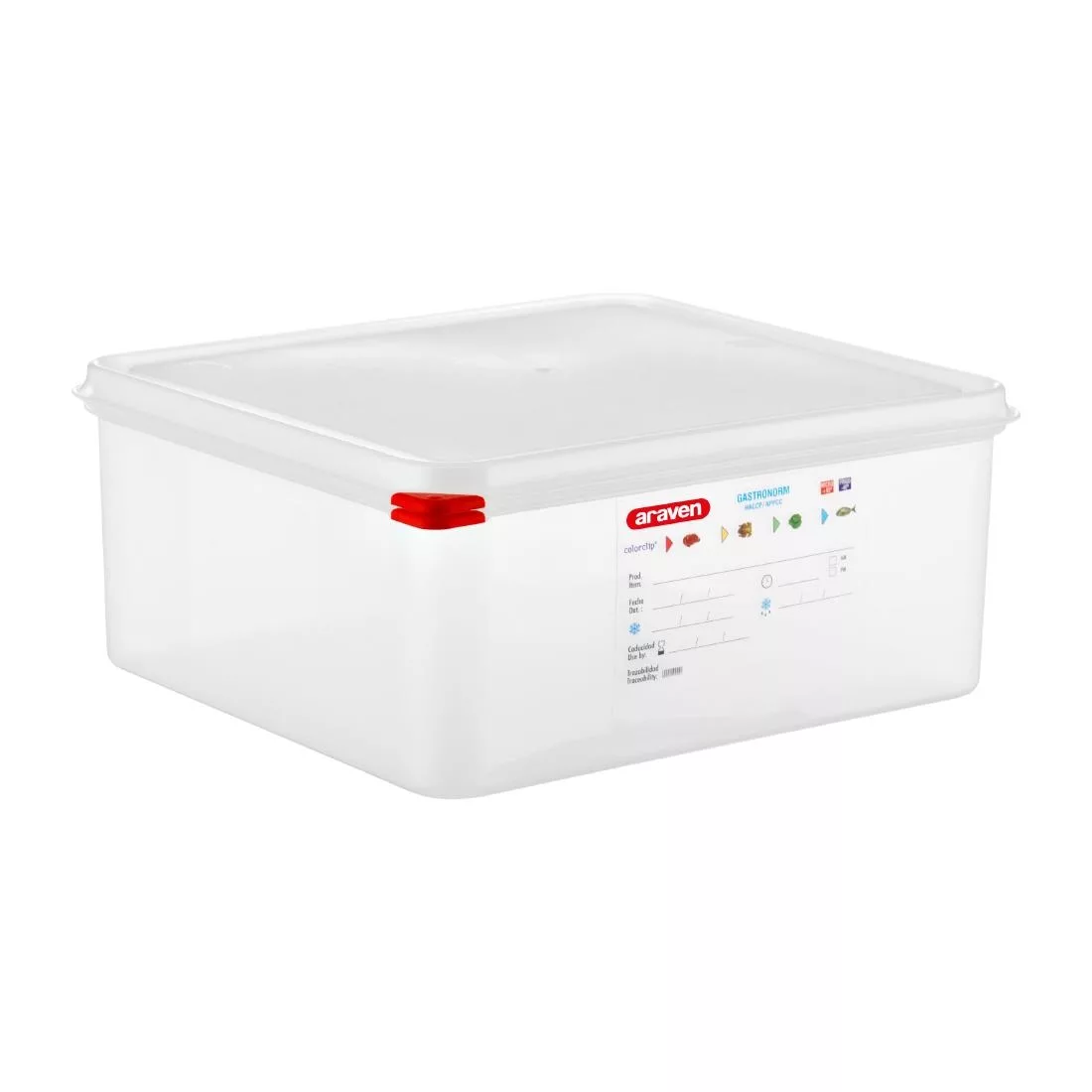 t990_upd24-1.jpg Araven Polypropylene 2/3 Gastronorm Food Storage Container 13.5Ltr (Pack of 4) - Image 1